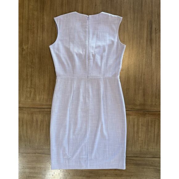 NWT Ann Taylor Blue Textured Stretch Side Tuck Wrap Sheath Dress Size 10 $159 - Picture 14 of 15